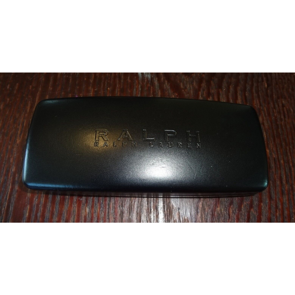 Ralph Lauren Black Leather Hard Clam shell Eyeglasses Protective Case